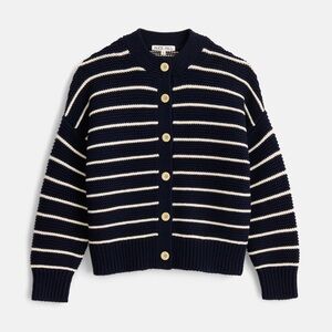 Alex Mill Nico Striped Cardigan in Cotton - Navy/Ivory Striped XS